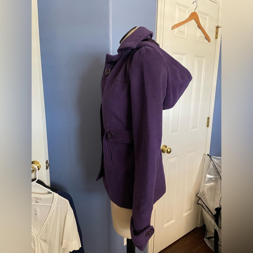 Junior’s Purple Pea Coat Jacket - Picture 4 of 10